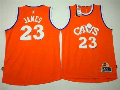 Maillot De Basket Cleveland CavaliersLeBron James 23 Tissus Sportif Fans Edition Retro Orange